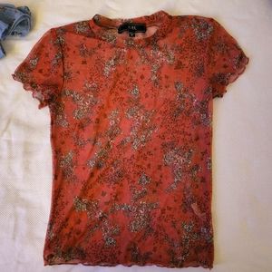 Vibe, Medium, Mesh Red with Flowers